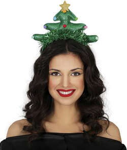 Opaska Świąteczna na Głowę Zielone Drzewko CHOINKA