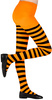 Rajstopy Czarno Pomarańczowe Paski Dynia 11-14 lat