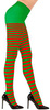 Rajstopy ELFA Elfki Zielone w Czerwone Paski, XL