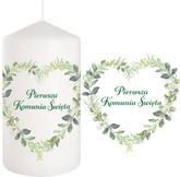 ŚWIECA Świeczka Komunijna na Stół SERCE 15cm