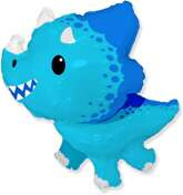 Balon foliowy 24" FX- Baby Triceratops, niebieski