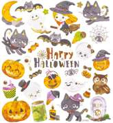 Naklejki Ozdobne HALLOWEEN Dynia Duch Pająk 32szt.
