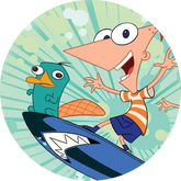 Opłatek tortowy 14 cm, Fineasz i Ferb 1 szt.