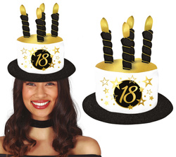 CZAPKA Urodzinowa Tort ze Świeczkami 18 URODZINY