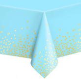 Obrus w konfetti niebieski 137x274cm