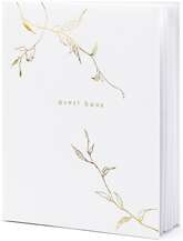 Księga Gości Guest book, 20x24,5cm, biały, 22 kar.