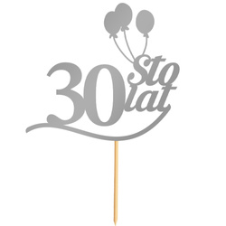 Topper na Tort 30 STO LAT Urodziny SREBRNY