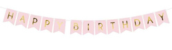 Baner Happy Birthday, j. różowy, 15 x 175cm