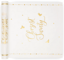 Organza Bieżnik  CHRZEST ŚWIĘTY Chrzciny Złoty 5m