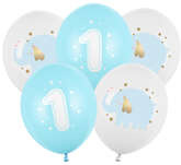 Balony 30 cm, Roczek, Pastel Light Blue 5 szt.