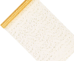 Organza Glittery, złoty, 0,36 x 9m 1 szt