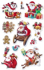 Naklejki Ozdobne Wypukłe MIKOŁAJE Święta 11szt.