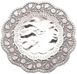 Serwetka ozdobna 17cm SREBRNA 1szt.