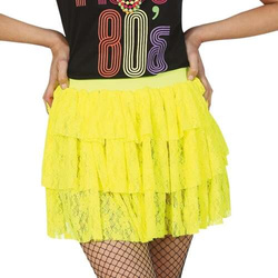 Spódniczka Koronkowa ŻÓŁTA Neon DISCO Lata 80