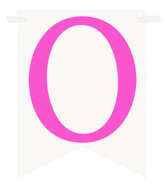 Flagietka, Litera O, Różowa, 1 szt.