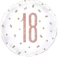 Balon foliowy 18 Urodziny Różowe Złoto, 45cm