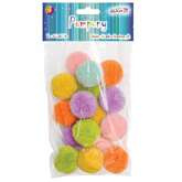 Pompony Pluszowe Kolorowe Pastelowe 3cm 18 szt.