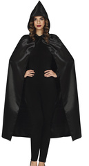 Czarna Peleryna z Płaszcz Kapturem Halloween 120cm