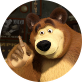 Opłatek tortowy 29 cm, Masza i Niedźwiedź 1 szt.