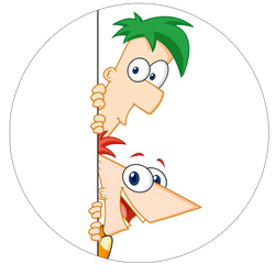 Opłatek tortowy 14 cm, Fineasz i Ferb 1 szt.