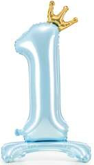 Stojący balon foliowy cyfra "1", 84 cm, błętkit