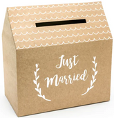 Pudełko na Koperty Just Married kraft 30x30,5x16cm