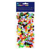 Pompony poliestrowe mix 7 mm, 380 szt.