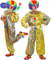 Strój Kostium Kolorowy KLAUN Cyrkowy, XL