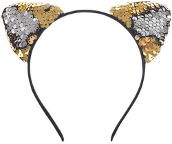 Opaska DISCO Kot Dwustronne CEKINY Złote Srebene