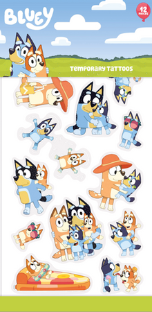 Tatuaże Zmywalne BLUEY Bingo Blue Bajka 12szt.