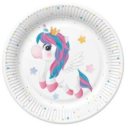 Talerzyki Papierowe Magiczny Jednorożec 23cm 8szt.