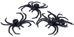 Dekoracje Zestaw Pająki Czarne Halloween 4szt 8cm