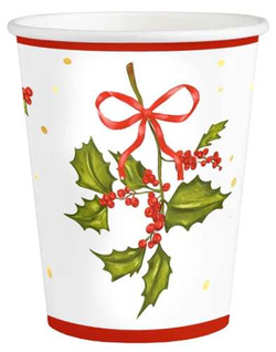 Kubeczki Papierowe GAŁĄZKA Święta 220ml 10szt.