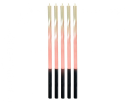 Świeczki Świderki Ombre złoto-kremowe, 15cm 5szt