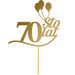 Topper na Tort 70 STO LAT Urodziny ZŁOTY