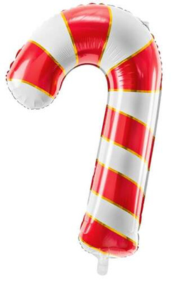Balon foliowy Cukrowa laska, czerwony, 1 szt.