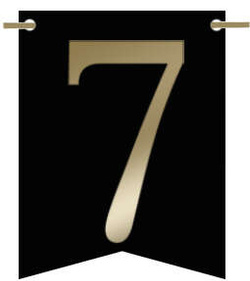 Flagietka, Cyfra 7, Czarna, 1 szt.