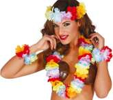 Zestaw Hawajski Opaska Naszyjnik Kolorowy Kwiaty