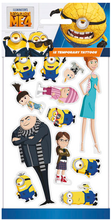 Tatuaże Zmywalne MINIONKI Bajka 12szt.