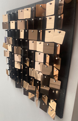 Panel Dekoracyjny Cekinowy RÓŻOWE ZŁOTO 30x30cm