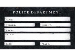 Tabliczka do zdjęć Aresztowany, 1 szt.