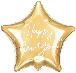 Balon foliowy Gwiazdka Happy New Year, 47x50 cm