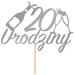 Topper na Tort 20 URODZINY Party SREBRNY