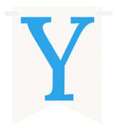 Flagietka, Litera Y, Niebieska, 1 szt.