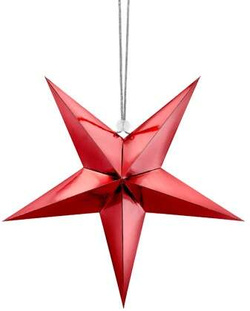 Gwiazda papierowa, 30cm, czerwony, 1 szt.