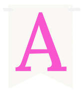 Flagietka, Litera A, Różowa, 1 szt.