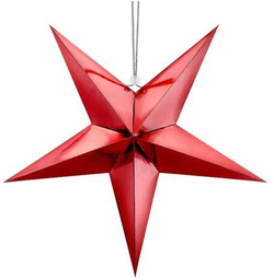 Gwiazda papierowa, 45cm, czerwony, 1 szt.