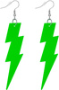 Kolczyki NEONOWE BŁYSKAWICE Pioruny ZIELONE Disco
