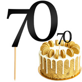 Topper na Tort LICZBA 70 Urodziny CZARNY