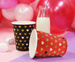 Kubeczki papierowe Czerwone Serca XOXO 250ml 6szt